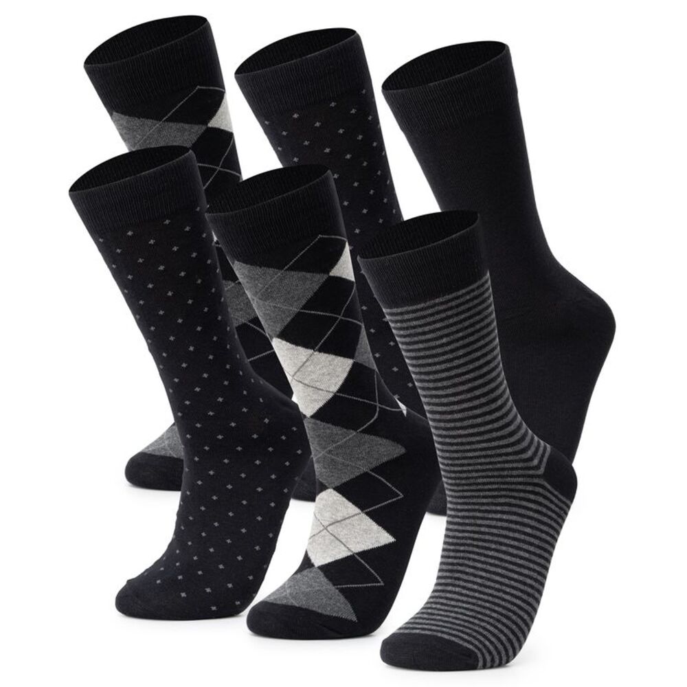 Alpine Swiss Mens Dress Socks 6 Pair Crew Sock Cotton Dress Socks for Men Solid